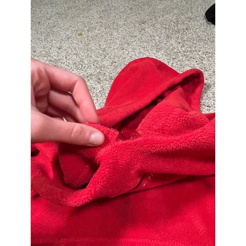 Vintage Y2K Nike Fleece Hoodie‎ Pullover Red Embroidered Logo Sweatshirt Mens L